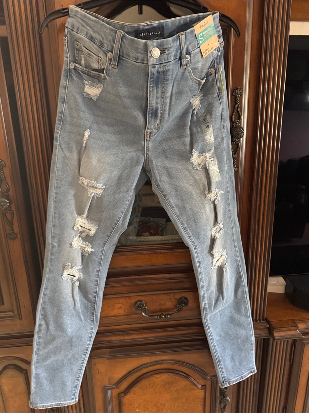 Aeropostale Light Blue Distressed Skinny Jeans